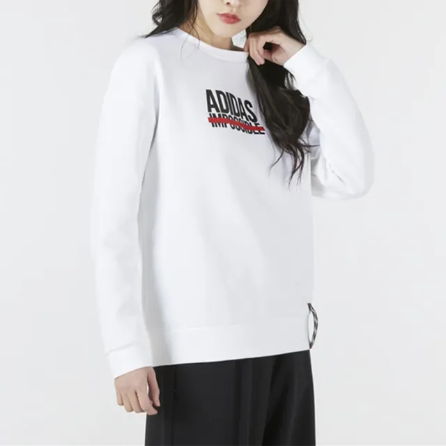 【adidas 愛迪達】運動服 圓領套頭衫 女上衣 FI BRD SWT(HF0030)