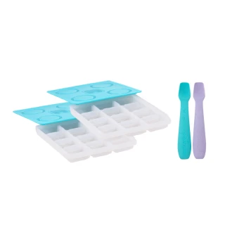 【2angels】矽膠副食品製冰盒15ml  2件+餵食湯匙(副食品分裝盒 冰磚塊盒 寶寶餐具)