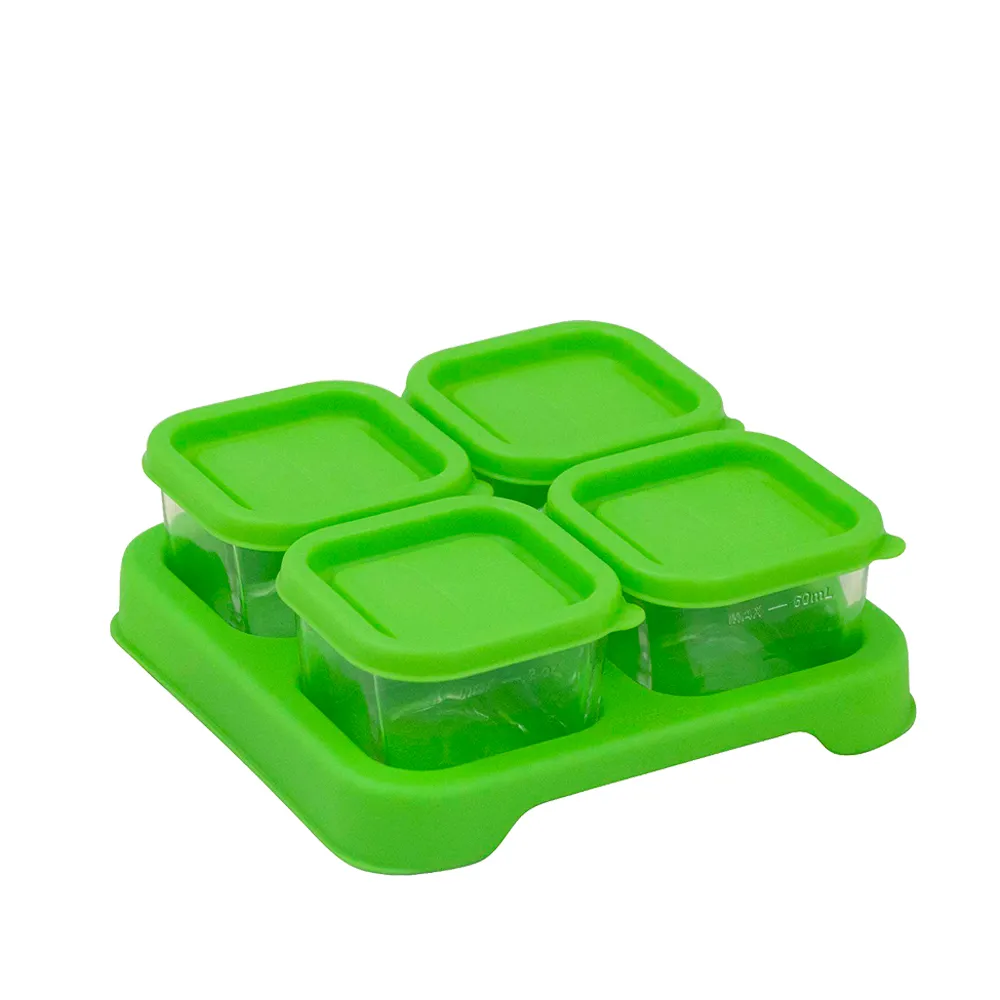 【Green Sprouts】副食品小分裝盒60ml(一組4入-玻璃-綠色)