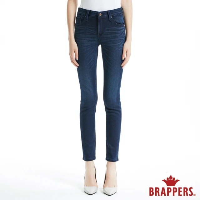 【BRAPPERS】女款 新美腳Royal系列-中腰彈性保暖窄管褲(藍)