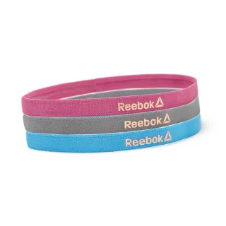 【REEBOK】運動髮帶三件組(藍、粉、灰)