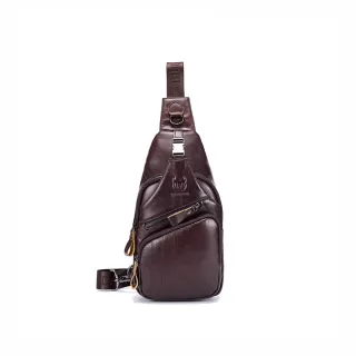 【玩皮工坊】頭層牛皮男士斜肩胸背包 LB332 男包(真皮包包 3色可選)