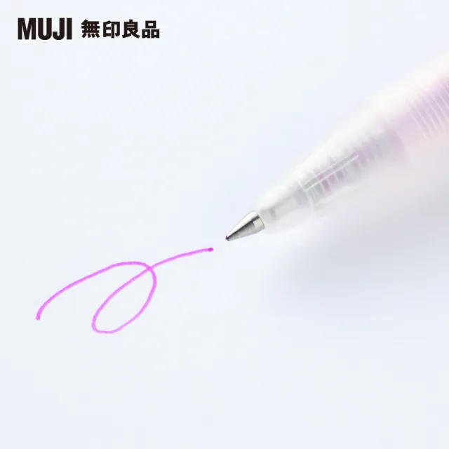 【MUJI 無印良品】自由換芯按壓滑順膠墨筆/紫0.5mm