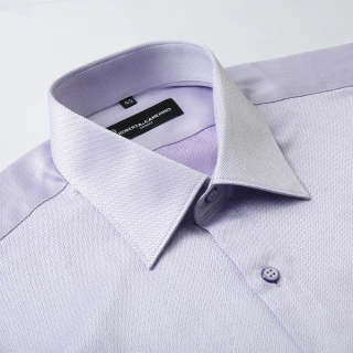 【ROBERTA 諾貝達】台灣製 商務型男 合身版 長袖襯衫(紫色)