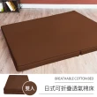 【戀香】日式可折疊超厚感8CM透氣二折棉床(雙人紅色)