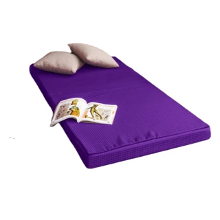 【戀香】日式可折疊超厚感8CM透氣二折棉床(雙人紫色)
