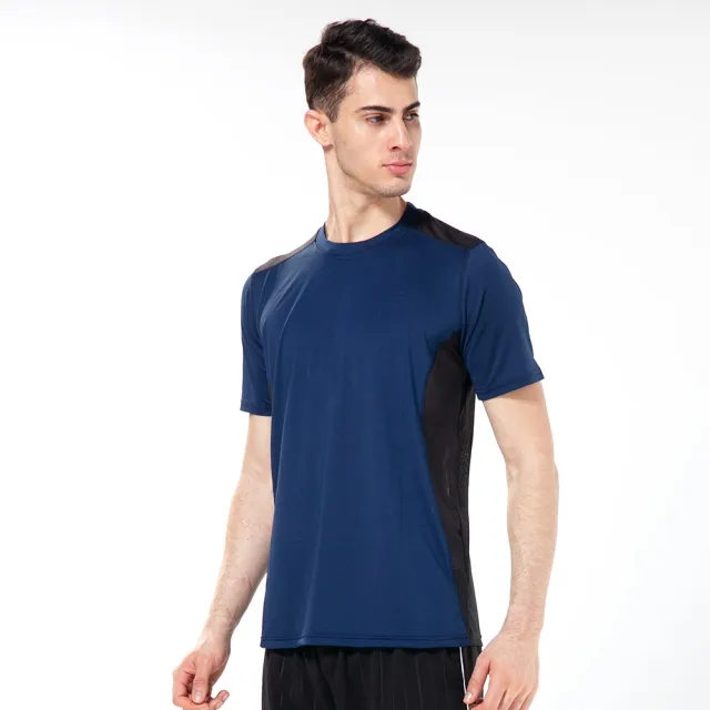 【HENIS】2件組 冰絲x網眼超透氣機能短袖衫(涼感 慢跑 健身 吸濕 排汗)