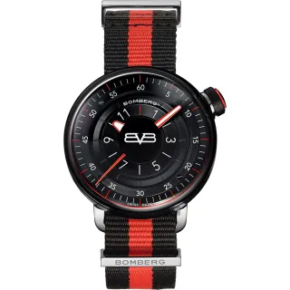 【BOMBERG】炸彈錶 BB-01 帆布帶手錶-紅黑/43mm(CT43H3PBA.01-2.9)