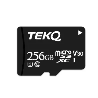 【TEKQ】256GB MicroSDXC memory Card microSD UHS-I U3 V30 A1 高速記憶卡 附轉卡(256GB)