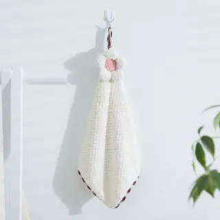 【G+ 居家】超細纖維造型擦手巾(小花格紋-米白)