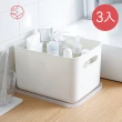 【日本霜山】無印風霧面附蓋把手收納盒-L-3入-2色可選