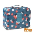 【iSFun】立體鋪棉＊旅行盥洗化妝箱包/藍漾花朵