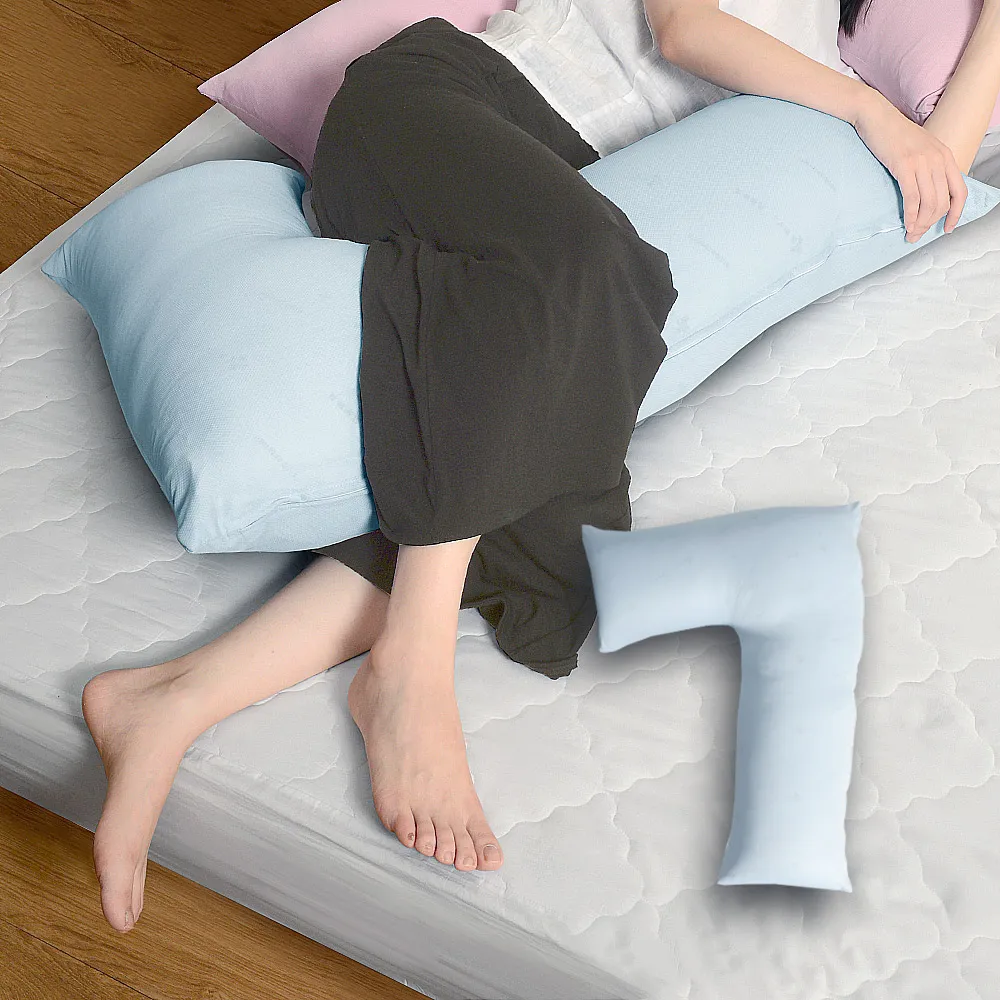 【Embrace 英柏絲】L型翻身護理枕 吸濕快乾 側睡抱枕 看護輔助枕 擺位枕 輔助親餵、瓶餵使用(藍)