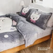 【絲薇諾】法蘭絨 卡通 四件式鋪棉被套床包組 美喵喵(雙人)