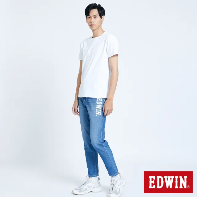 【EDWIN】男裝 JERSEYS EJ6 PK透氣錐形迦績褲(拔洗藍)