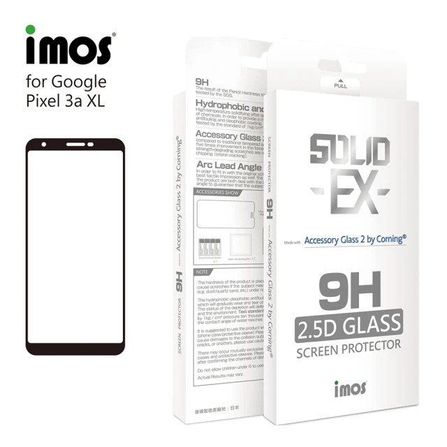 【iMos】Google Pixel 3a XL(2.5D 滿版玻璃 螢幕保護貼)