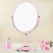 【幸福揚邑】8吋超大歐式時尚梳妝美容化妝放大雙面桌鏡(圓鏡-粉紅)