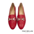 【TINO BELLINI 貝里尼】義大利進口經典馬銜扣樂福鞋TF9011(紅)