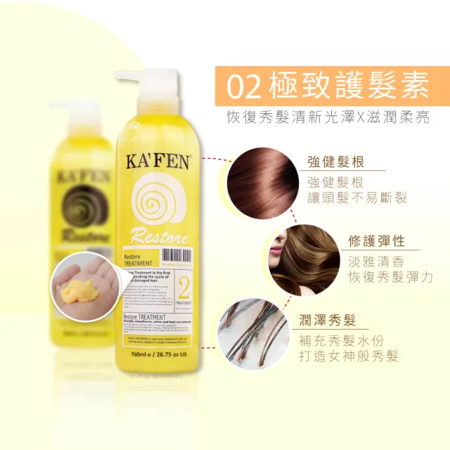 【KAFEN 卡氛】極致系列 洗髮精/護髮素 760ml
