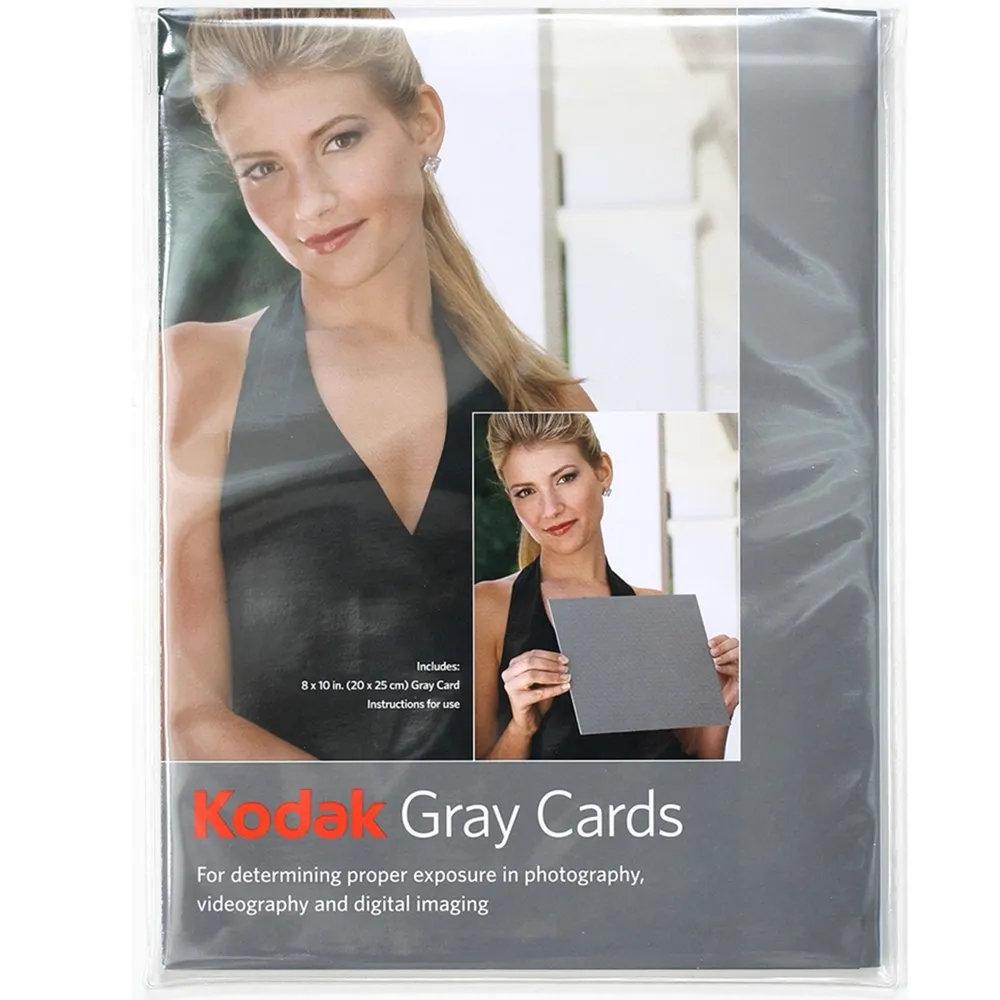 【Kodak 柯達】灰卡中灰度測試卡R-27(2張入；18%灰卡可測光和校正白平衡 專業灰卡 標準灰卡gray card)