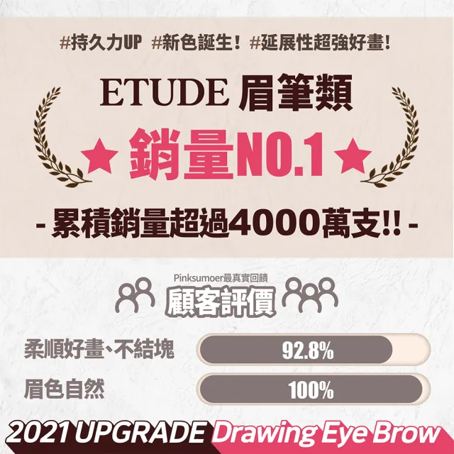 【ETUDE】素描高手造型眉筆(4入組)