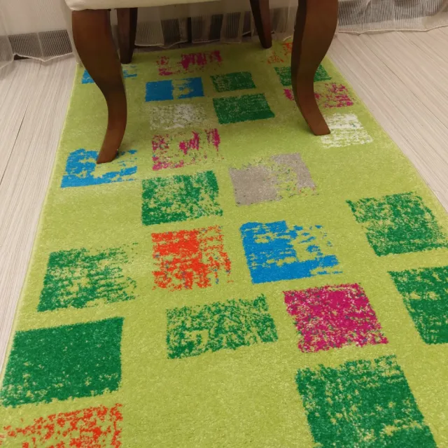 【山德力】ESPRIT系列-機織地毯-心隅綠野 80x150cm(床邊毯  走道毯 廚房毯 現代風格 普普風 格子 生活美學)