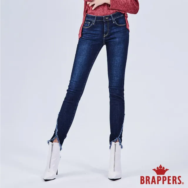 【BRAPPERS】女款 新美腳ROYAL系列-彈性褲口造型九分褲(藍)