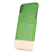 【Alto】iPhone Xs Max Metro 系列 6.5吋 皮革手機殼 - 萊姆綠/本色(iPhone 保護殼)