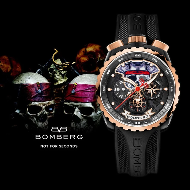 【BOMBERG】炸彈錶 Bolt-68 系列 海盜骷髏船長特別版計時碼錶-45mm(BS45CHPPKBA.PIR-1.3)