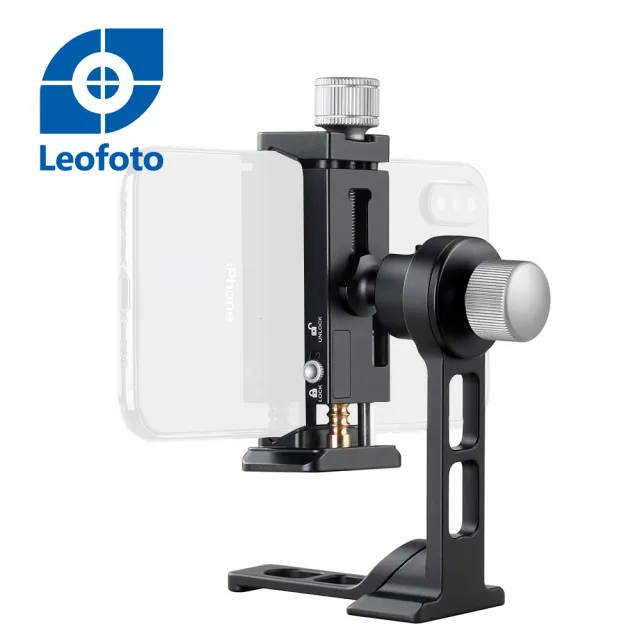 【Leofoto 徠圖】720度旋轉手機支架相機專用套組PC-90Ⅱ+PS-1(彩宣總代理)