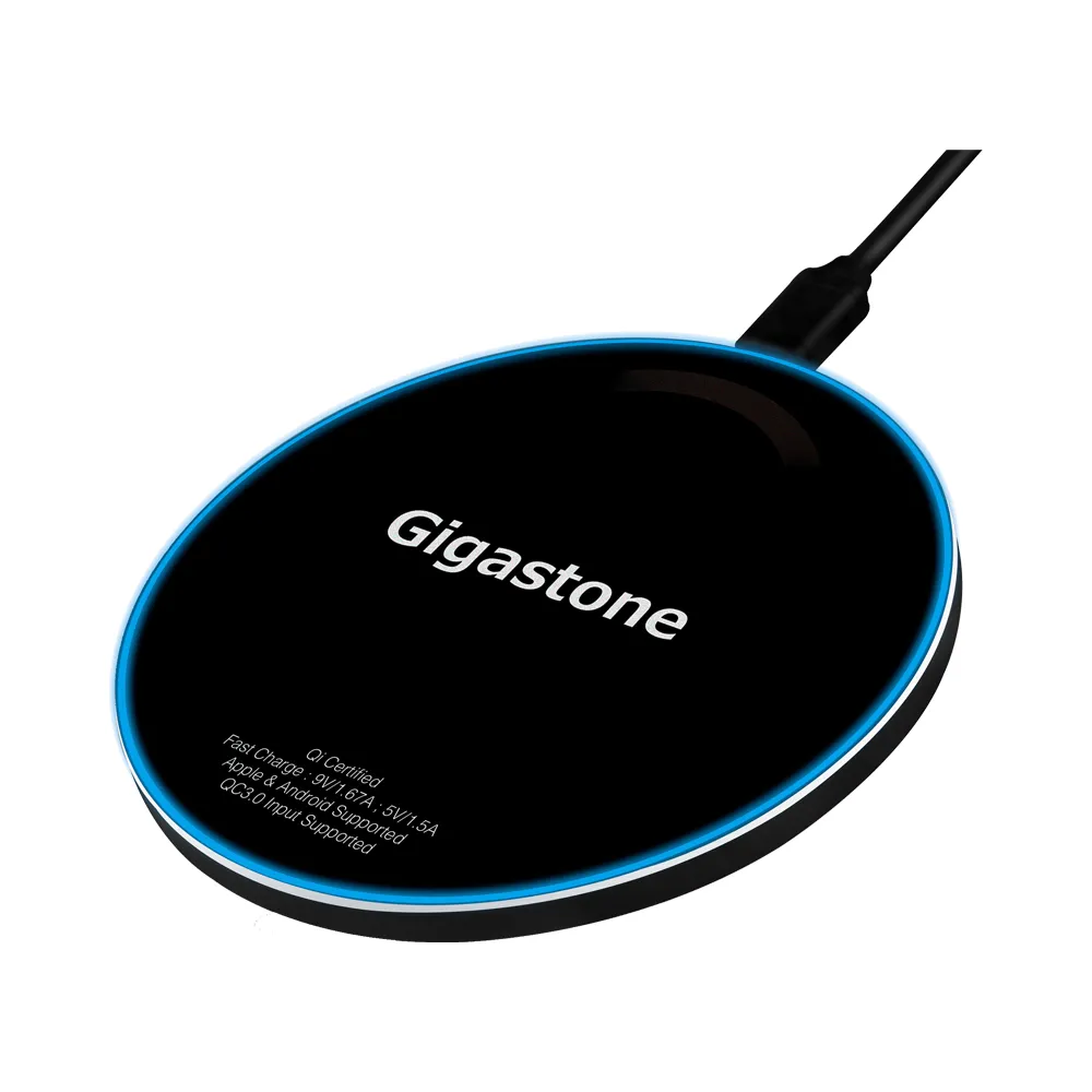 【GIGASTONE 立達】GA-9700B 15W急速無線充電盤(支援iPhone15/14/13/12/11/AirPods耳機/Qi快充)