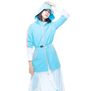 【HOII后益.】HOII后益 拼色造型連帽外套★藍光(UPF50+抗UV防曬涼感先進光學機能布)