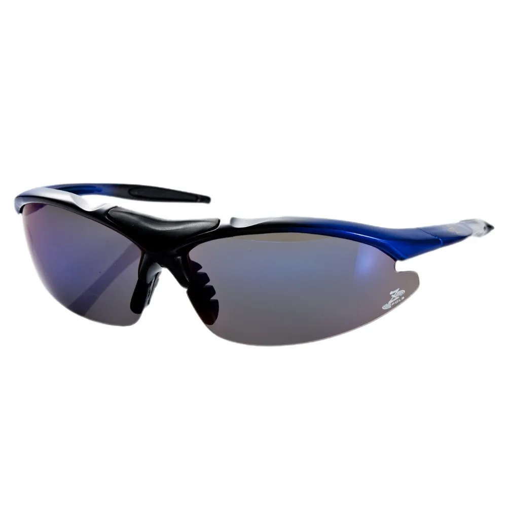 【Z-POLS】頂級TR90彈性輕量黑藍漸層 搭載PC防爆電鍍運動太陽眼鏡(抗UV400抗烈陽多功能輕量運動眼鏡)
