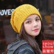 【Seoul Show首爾秀】雙層毛線針織男女堆堆帽(防寒保暖)