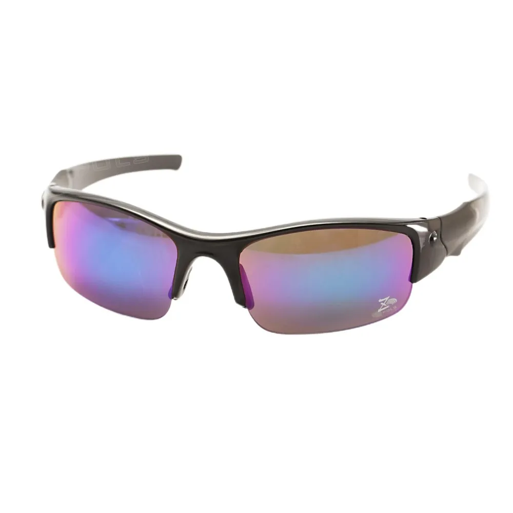 【Z-POLS】兒童專用烤漆質感黑 防爆安全電鍍七彩PC運動太陽眼鏡(抗UV400 舒適框體設計兒童眼鏡)