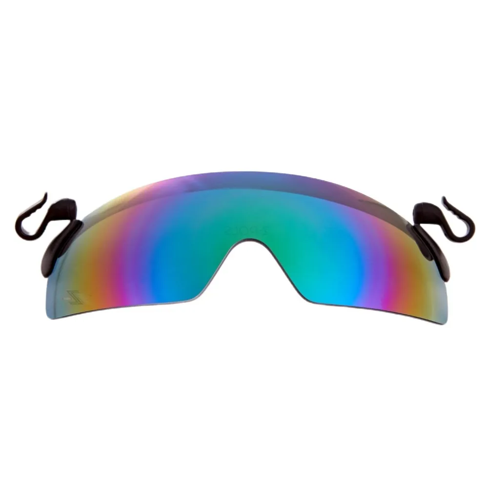 【Z-POLS】一組兩入 夾帽式可上掀 採用頂級PC防爆抗UV400電鍍七彩綠太陽眼鏡(可上掀設計夾帽眼鏡)