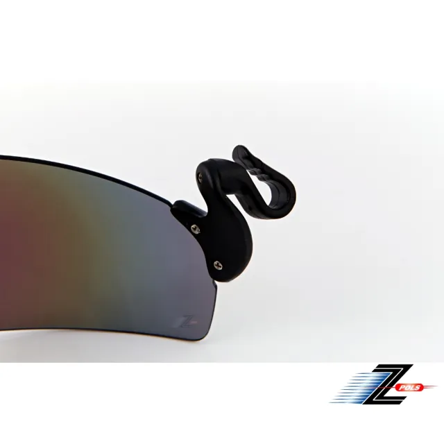 【Z-POLS】一組兩入 夾帽式可上掀 採用頂級PC防爆抗UV400電鍍七彩綠太陽眼鏡(可上掀設計夾帽眼鏡)