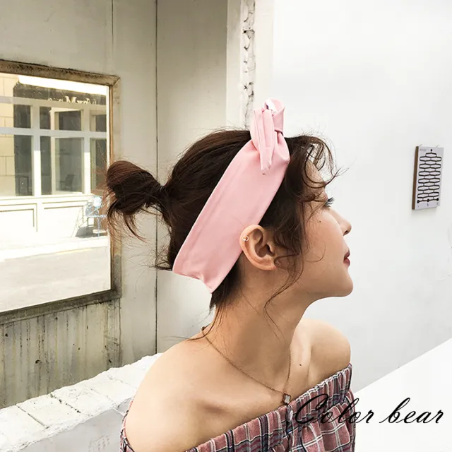 【卡樂熊】韓版森女系小清新風格造型髮帶(粉色)