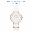 【Daniel Wellington】DW 手錶  Petite Dover 28mm純淨白織紋錶-玫瑰金框(DW00100313)