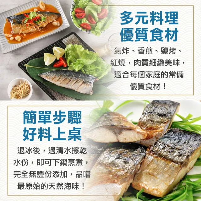 【享吃海鮮】南方澳鮮撈無鹽鯖魚 30片組(2片裝/110-120g/片)