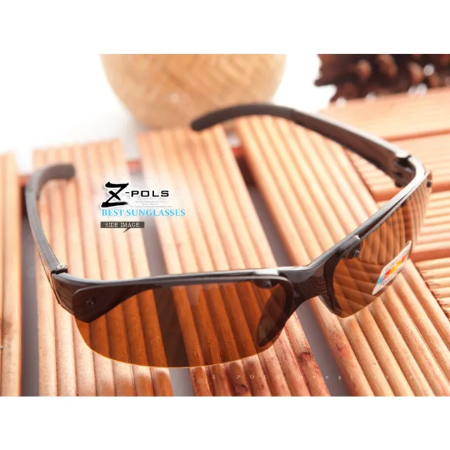 【Z-POLS】專業茶Polarized頂級抗UV400運動偏光太陽眼鏡(釣魚、出遊等皆可用！帥氣有型超好看！)