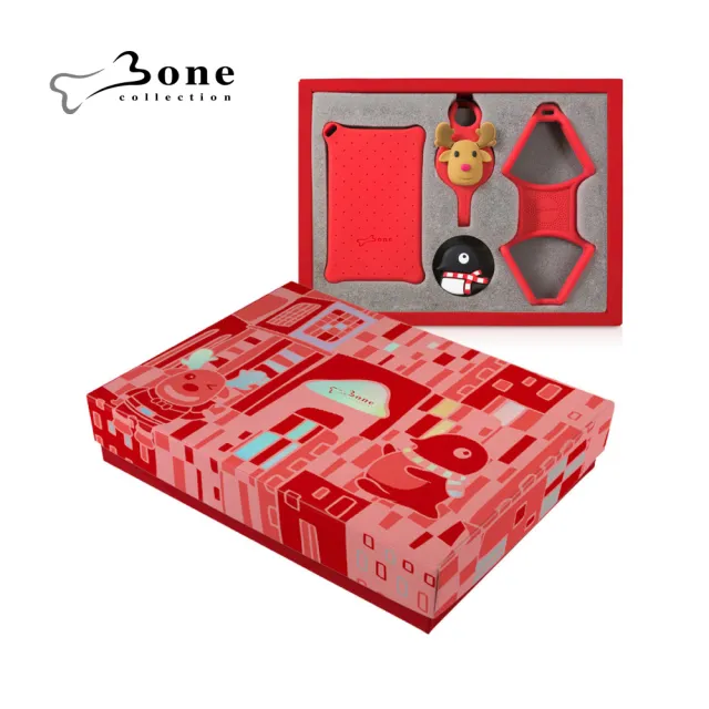 【Bone 蹦克】頸掛繩禮物組-紅 (溫馨送禮/手機吊繩/隨行卡套/手機綁繩)