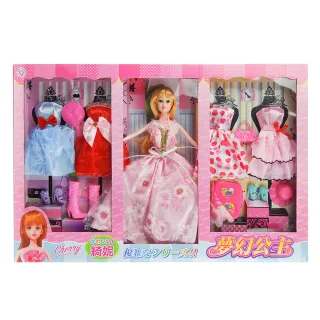 【888ezgo】004A公主娃娃時裝秀套裝組（芭比臉型）（5件衣服+鞋子配件）（ST）