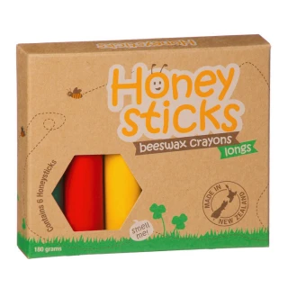 【Honey Sticks】紐西蘭純天然蜂蠟無毒蠟筆-3歲以上幼童適用(6色高胖型)