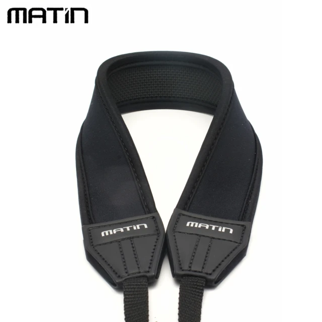 【MATIN】防滑彈性單眼相機減壓背帶減壓相機背帶M-6753(黑色 直條型 無字樣)