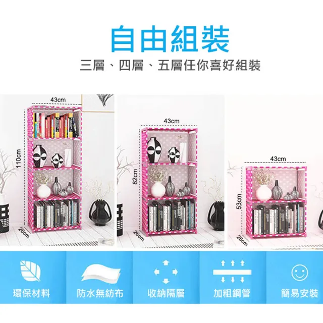 【VENCEDOR】簡易DIY 五層4格 置物櫃(書架 書櫃 可超取 簡易組裝 收納櫃 組合櫃 置物 架子-2入組)