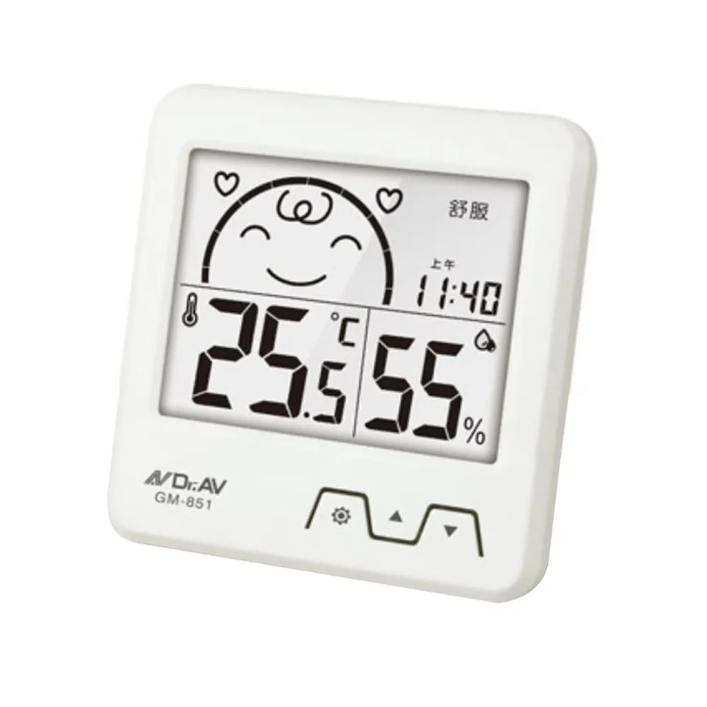 【Dr.AV 聖岡科技】日式超大螢幕溫濕度計-白-2入(GM-851)