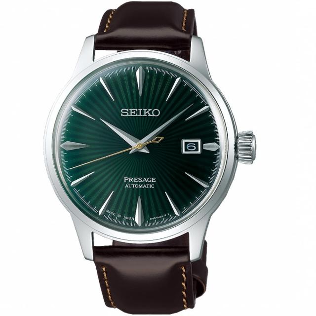 【SEIKO 精工】Presage調酒師41小時動力儲存機械錶(4R35-01T0M SRPD37J1 綠)