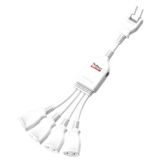 【iPlus+ 保護傘】1對4插防火可轉向電源線組/擴充插座0.3m(PU-2040)