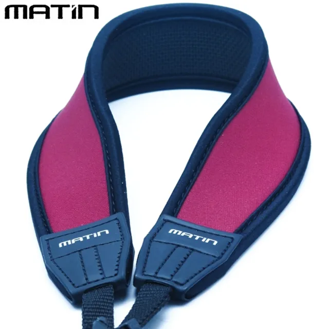 【MATIN】防滑彈性DSLR單眼相機減壓背帶減壓相機背帶M-6784(酒紅色 彎型 無字樣)
